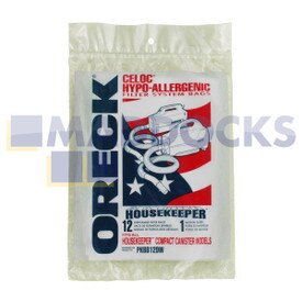 Sacs en papier et kit de filtration pour séries Oreck PKBB12DW Type Housekeeper Compact, Canister BB180, BB280, BB850, BB870, BB900, B1000, MV160 d'origine et authentique (Paquet de 12+1)