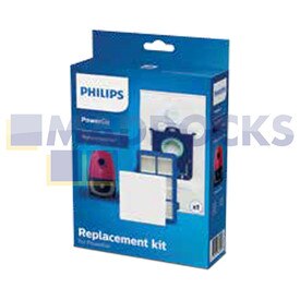 Genuine Original Philips PowerGo Kit (Pack of 1 + 2 Filters, FC8001)