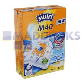 Sacs en paier compatibles avec les modèles Swirl M40 Type Miele ‘GN’ (paquet de 4 + 1 filtres)