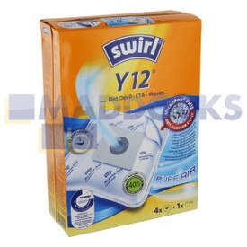 Sacs en papier compatibles avec les modèles Swirl Y12 Type Numatic ‘NVM-1B/NVM-1C’ Henry (paquet de 4 + 1 filtres)