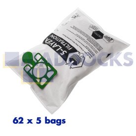 Compatible pour les sacs en papier de la série Henry VB390H 'NVM-1B/NVM-1C' emballés en vrac de Numatic (1 boîte de 62 x 5 sacs)