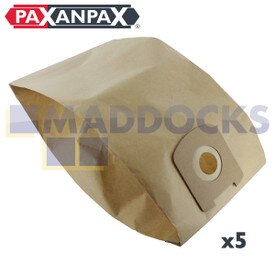Sacs en papier compatibles avec séries VB806 Argos Value VU-201 Series; Bush BU202, BC302 (Paquet de 5)