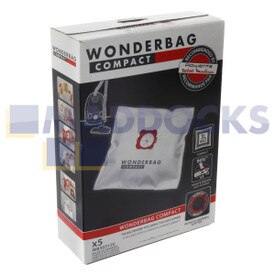 Sacs SMS 3L Wonderbag Compact d'origine et authentique universel à micro-fibres pour aspirateur (Paquet de 5)
