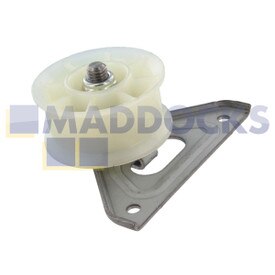 Poulie jockey et support d’origine et authentique pour séries Ariston ADE, ALE, AS, ASL ; Hotpoint CTD ; Indesit IS, ISL (Ancien type à l'exclusion des roulements)