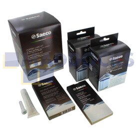 kit d’entretien authentique et d’origine saeco (2x filtres aquaclean, 6x nettoyeur de lait et dégraisseur 15 g de graisse, ca6707/00)