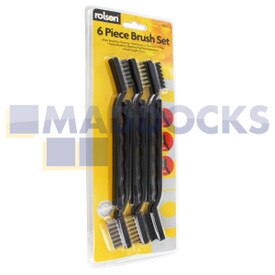 Brosse métallique en laiton, nylon et acier de 175 mm (7 po) abrasive (paquet de 6 pièces) authentique et d’origine Rolson Tools