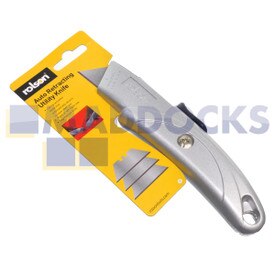 Véritable couteau utilitaire de sécurité auto-rétractable Rolson Tools d'origine