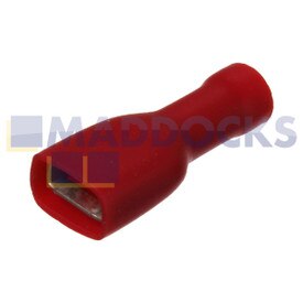 Cosse cylindrique femelle rouge universelle (6,3 mm, Paquet de 100)