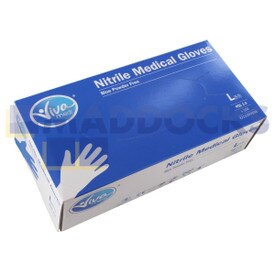Gants de travail sans poudre Nitrile bleus grande taille (Paquet de 100)