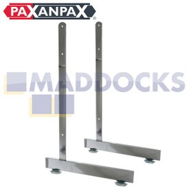 Universal Paxanpax Retail Display Gridwall Chrome Plaqué Pieds rectangulaires en "L" équipés de pieds pour panneau de support 56-AM-40 (lot de 2)