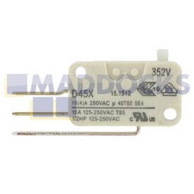 No Longer Available. Discontinued [Genuine Original BSH Bosch SRV, 3V, S4000, S5000, SE, SF, SGS, SGV, SRI Series Door Interlock Microswitch (D45X, 15A, 125-250V, T85, 1/2HP)]