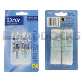 Cartouches de gaz de rechange Enrgy compatibles avec accessoires coiffure sans fil Braun GCC3, 4, 8, 50, 90, HS3, BS1, BSS, C20, C20S, C80S, C85S, C200S, C300S, C70TS, à tête longue GCS5, 6, 70 (Paquet de 2, 25 ml, 14 g)