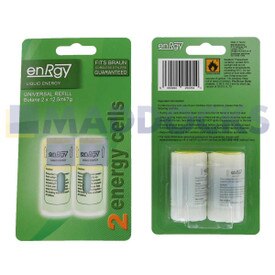 Cartouches de gaz de rechange Green Pack Enrgy compatibles avec les accessoires de coiffure sans fil Braun C85S, HS3 à petite tête GCS5, 6, 70 (Paquet de 2, 12,5 ml, 7 g)