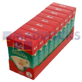 Genuine Original Melitta 102 Brown Coffee Filter Papers (Display Box of 9 x 80 filters)