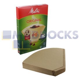 Filtres papier à café marron d'origine et authentique Melitta 1 X 6 (Paquet de 40)
