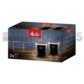 Espresso en verre à double paroi authentique et d’origine Melitta (paquet de 2 pièces, 80 ml)