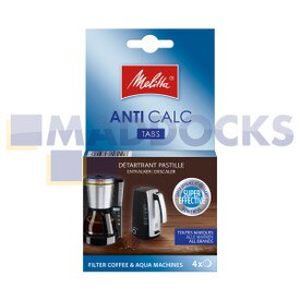 Détartrant de filtre à café 'anticalcaire' et machine à eau authentiques et d’origine Melitta (4 x 12 g)