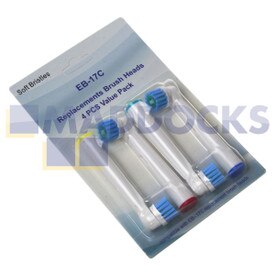 Têtes de brosse à dents compatibles pour Braun Oral-B EB17C type Precision Clean (paquet de 4)