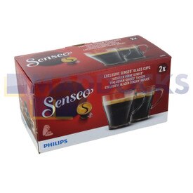 Tasses en verre exclusives authentiques et d’origine Philips Senseo (paquet de 2 pièces)