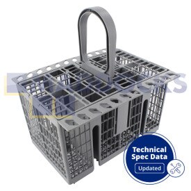 Panier à couverts gris d'origine et authentique pour séries Indesit, Hotpoint FDF, FDL, LBF, LKF, LFT, LFSA