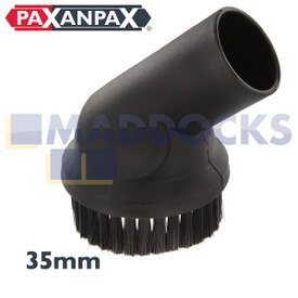 Brosse ronde fixe en plastique noir universelle (35 mm)