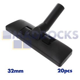Emballé en vrac universel 20x buse pour outil de sol à double pédale en plastique noir avec coude allongé (32 mm x 300 mm) (1 boîte de 20 pièces)