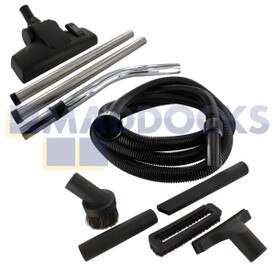 Kit accessoires style AS1 Deluxe Eco Vac Numatic avec embout pour sols haute efficacité 285 mm et plumeau à poils durs, tuyau souple 2,5 m 32-38 mm haute qualité (embout 32 mm)