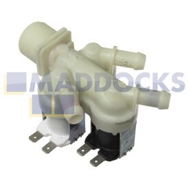 Électrovanne 3 voies 180° d'origine et authentique, diamètre interne de sortie : 10,5 mm, Capacité : 10 l/mn, connecteurs : languettes, Volt / Hz : 220/240 V - 50/60 Hz