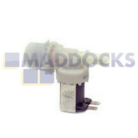 Genuine Original Indesit Solenoid Valve 1-Way 180°, Internal Diameter Output: 10.5mm, Capacity: 8l/min, Connectors: Tabs, Volt / Hz: 220/240V - 50/60Hz