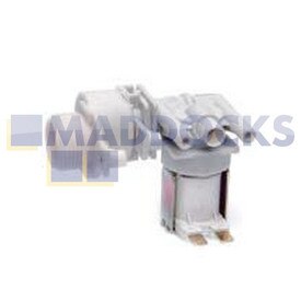 Genuine Original Indesit Solenoid Valve 1-Way 90°, Internal Diameter Output: 11mm, Capacity: 5.5l/min, Connectors: Tabs, Volt / Hz: 220/240V - 50/60Hz