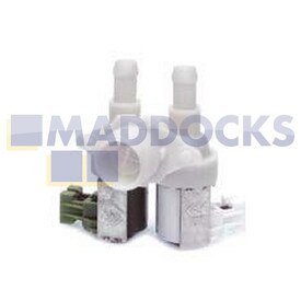 Genuine Original Indesit Solenoid Valve 2-Way 90°, Internal Diameter Output: 10.5mm,, Capacity: 5.5l/min, Connectors: RST2.5, Volt / Hz: 220/240V - 50Hz