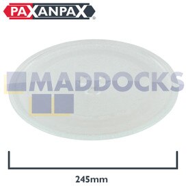 Plaque en verre de plaque tournante de microondes universelle avec 3 fixations (245 mm)