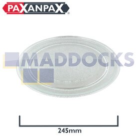 Plaque en verre de plaque tournante de microondes universelle avec profil plat (245 mm)