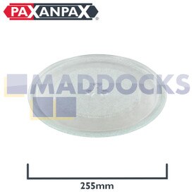 Plaque en verre de plaque tournante de microondes universelle avec 3 fixations (255 mm)