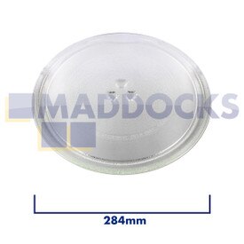 Plaque en verre de plaque tournante de microondes universelle avec 3 fixations (284 mm)
