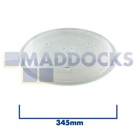 Plaque en verre de plaque tournante de microondes universelle avec 6 fixations (345 mm)