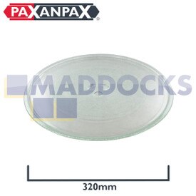 Plaque en verre de plaque tournante de microondes universelle avec 3 fixations (320 mm)