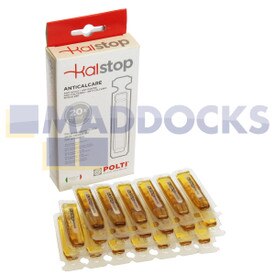 Cartouche anti-calcaire d'origine et authentique 'Kalstop' pour les séries Polti Vaporetto, Vaporella (Paquet de 20 x 5 ml)