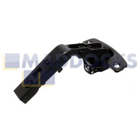 Charnière universelle d'origine Hettich pour portes pliantes d'armoire d'angle sans fonction de fermeture automatique (Intermat 9930, noir obsidienne, recouvrement, angle d'ouverture 50° / 65°, gabarit de perçage ép. 52 mm x 5,5 mm, à visser (-))